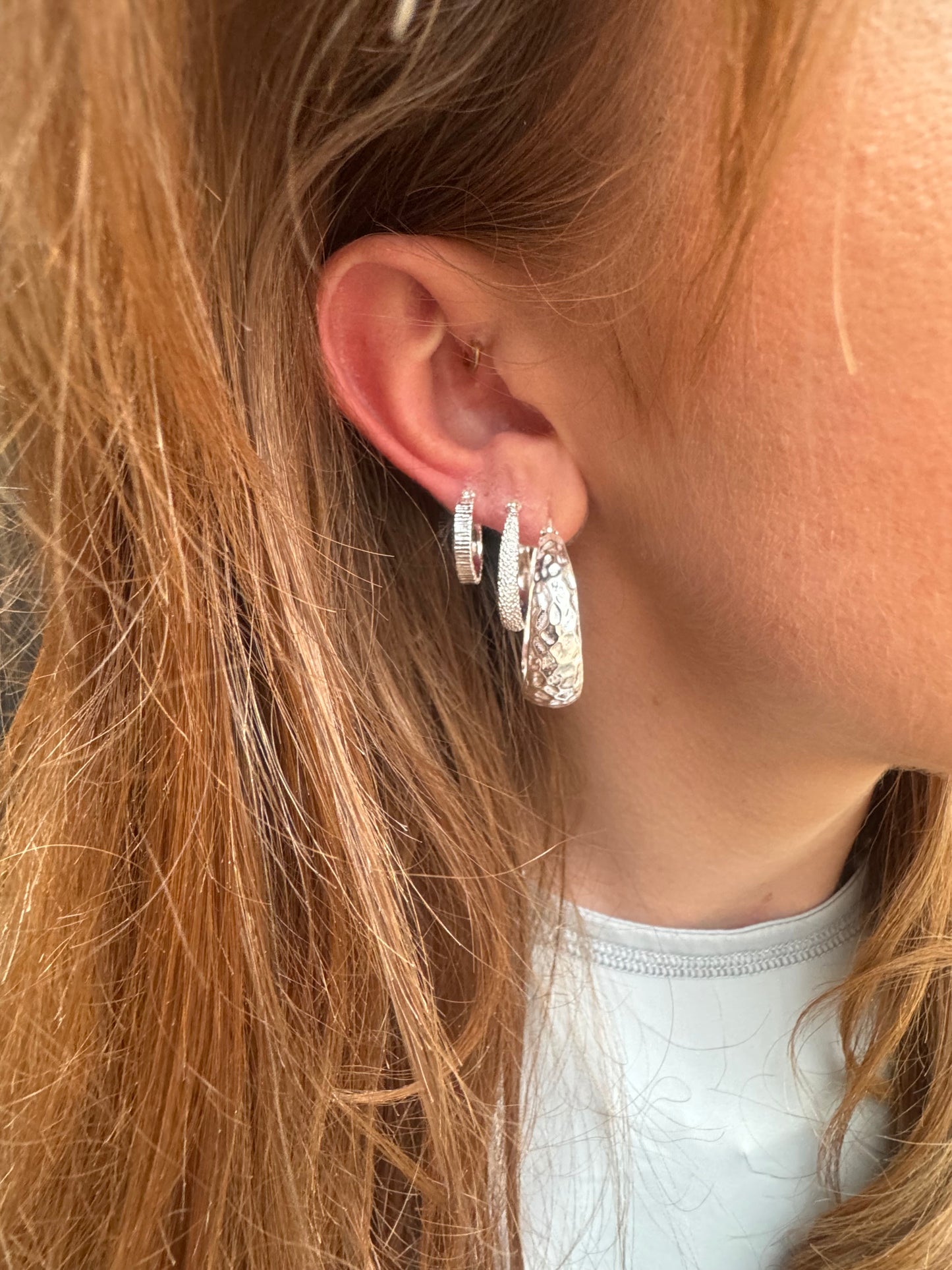 The Big Hammered Earrings Silver