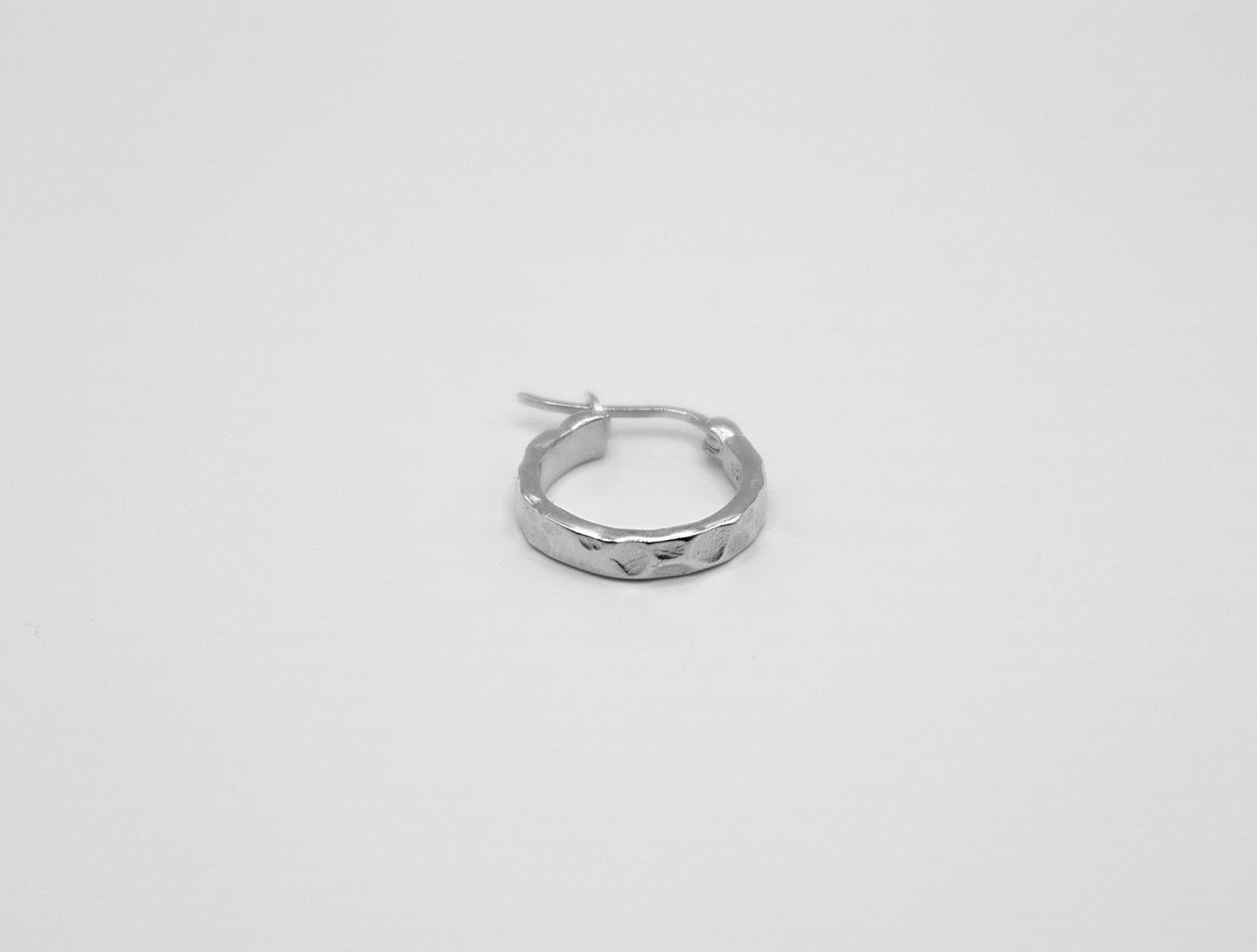 The Little Hammered Hoops Silver