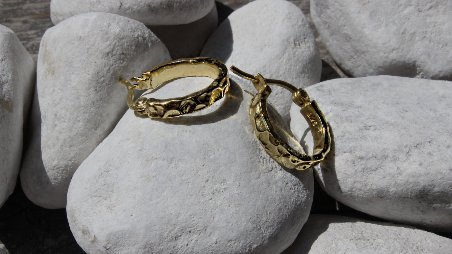PRE-ORDER |
The Little Hammered Hoops Gold
