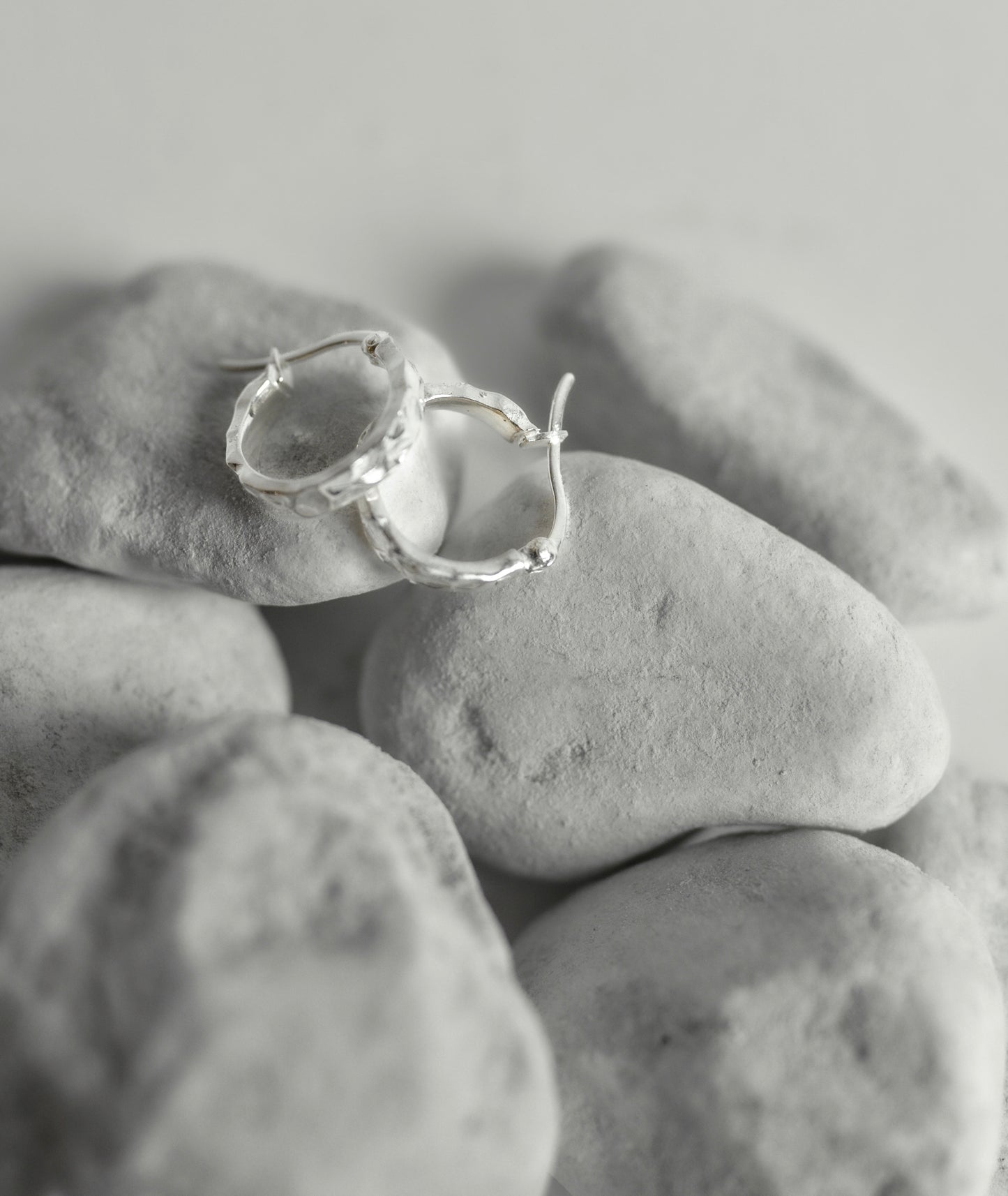 The Little Hammered Hoops Silver